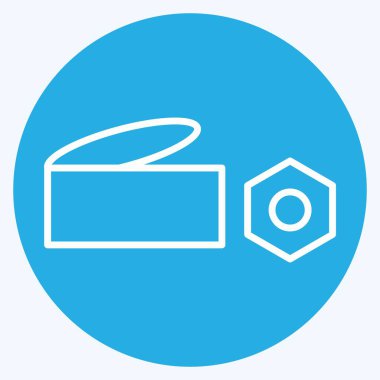 Simgesel metal atığı. Geri dönüşüm sembolüyle ilgili. Mavi gözlü. dizayn edilebilir