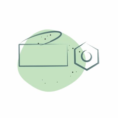 Simgesel metal atığı. Geri dönüşüm sembolüyle ilgili. Renkli Leke Biçimi. dizayn edilebilir