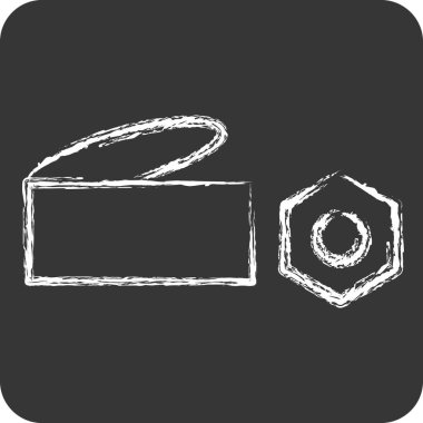 Simgesel metal atığı. Geri dönüşüm sembolüyle ilgili. Tebeşir stili. dizayn edilebilir