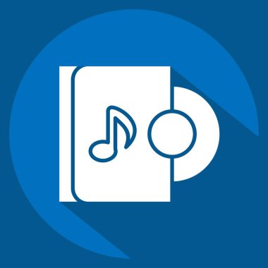 Simge Müzik Albümü CD 'si. Enstrümanlar sembolüyle ilgili. Uzun gölge tarzı. dizayn edilebilir