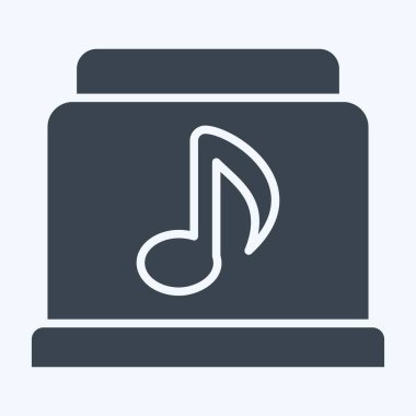 Simge Müzik Albümü. Enstrümanlar sembolüyle ilgili. Kabartma tarzı. dizayn edilebilir