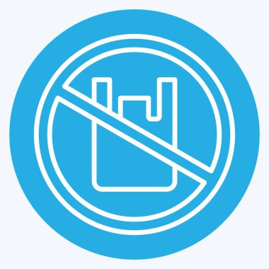 Plastiksiz simge. Geri dönüşüm sembolüyle ilgili. Mavi gözlü. dizayn edilebilir