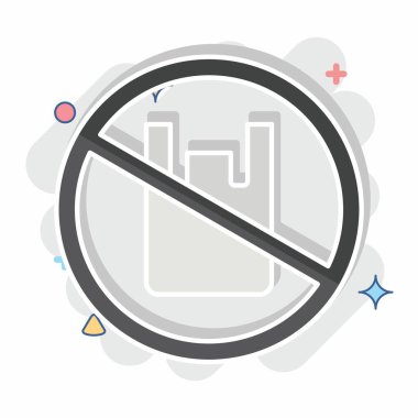 Plastiksiz simge. Geri dönüşüm sembolüyle ilgili. Çizgi roman. dizayn edilebilir