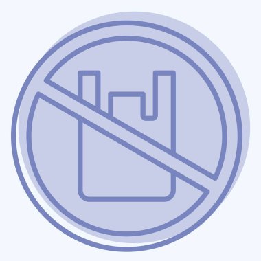 Plastiksiz simge. Geri dönüşüm sembolüyle ilgili. İki ton stili. dizayn edilebilir