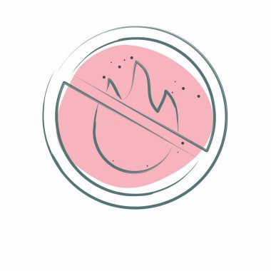 Brnable olmayan simge. Geri dönüşüm sembolüyle ilgili. Renkli Leke Biçimi. dizayn edilebilir