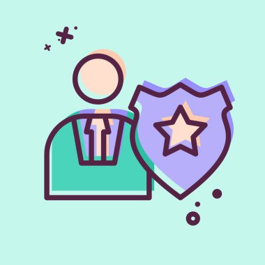 Simge Subayı. Polis sembolüyle ilgili. MBE tarzı. dizayn edilebilir