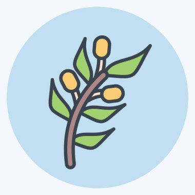 İkon zeytin. Doğal Organik Kozmetik Sembolü ile ilgili. renk arkadaşı stili. dizayn edilebilir