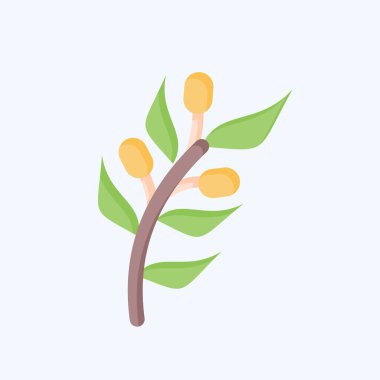 İkon zeytin. Doğal Organik Kozmetik Sembolü ile ilgili. Düz stil. dizayn edilebilir