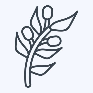 İkon zeytin. Doğal Organik Kozmetik Sembolü ile ilgili. Sıra tarzı. dizayn edilebilir