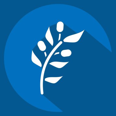 İkon zeytin. Doğal Organik Kozmetik Sembolü ile ilgili. Uzun gölge tarzı. dizayn edilebilir