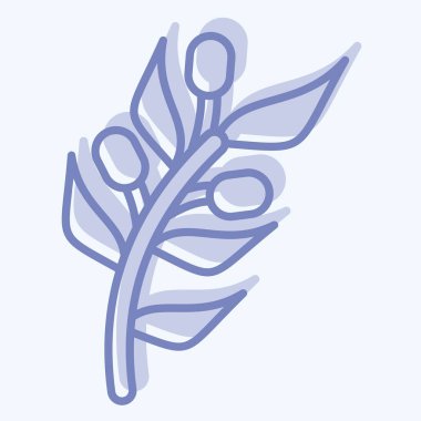 İkon zeytin. Doğal Organik Kozmetik Sembolü ile ilgili. İki ton stili. dizayn edilebilir