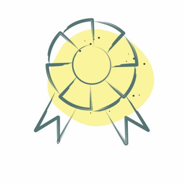 Simge Sayfası Rütbesi. Medya sembolüyle ilgili. Renkli Leke Biçimi. dizayn edilebilir