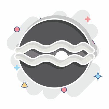 İkon İnci. Doğal Organik Kozmetik Sembolü ile ilgili. Çizgi roman. dizayn edilebilir