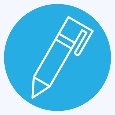 Simge Kalemi. İşletme sembolüyle ilgili. Mavi gözlü. dizayn edilebilir