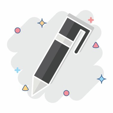 Simge Kalemi. İşletme sembolüyle ilgili. Çizgi roman. dizayn edilebilir