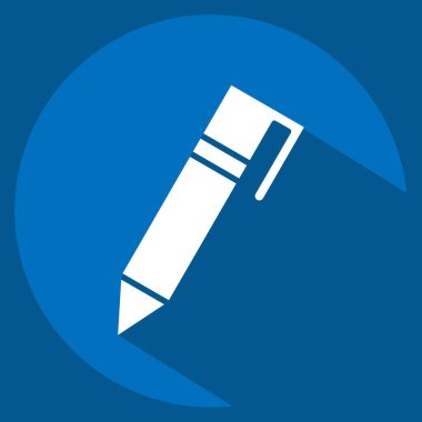 Simge Kalemi. İşletme sembolüyle ilgili. Uzun gölge tarzı. dizayn edilebilir