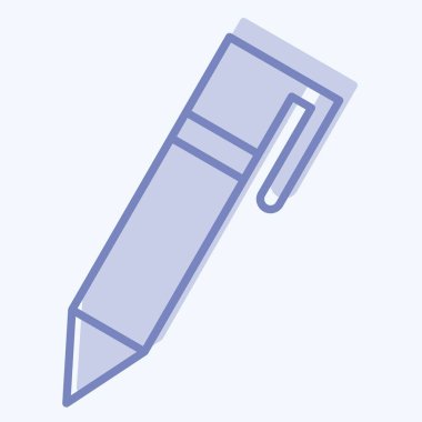 Simge Kalemi. İşletme sembolüyle ilgili. İki ton stili. dizayn edilebilir