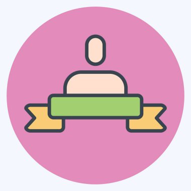 Simgesel Kişisel Marka. Medya sembolüyle ilgili. renk arkadaşı stili. dizayn edilebilir