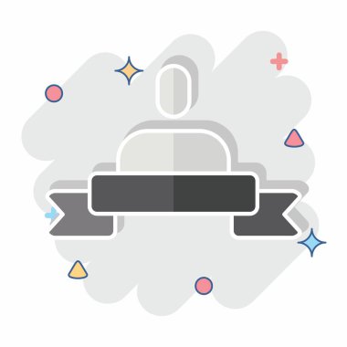 Simgesel Kişisel Marka. Medya sembolüyle ilgili. Çizgi roman. dizayn edilebilir