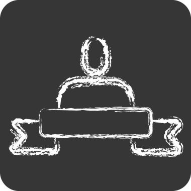 Simgesel Kişisel Marka. Medya sembolüyle ilgili. Tebeşir stili. dizayn edilebilir