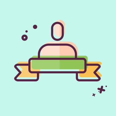 Simgesel Kişisel Marka. Medya sembolüyle ilgili. MBE tarzı. dizayn edilebilir