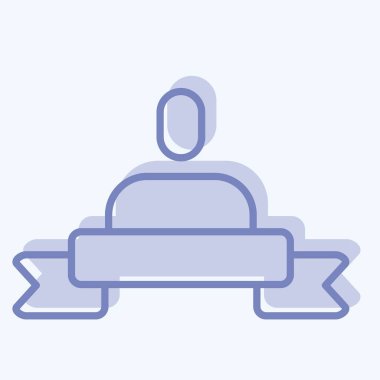 Simgesel Kişisel Marka. Medya sembolüyle ilgili. İki ton stili. dizayn edilebilir