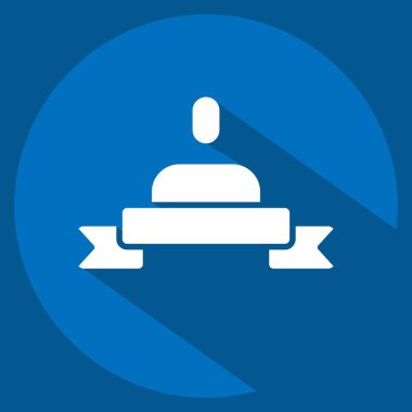 Simgesel Kişisel Marka. Medya sembolüyle ilgili. Uzun gölge tarzı. dizayn edilebilir