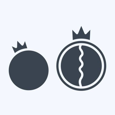 Simge Powegranate. Doğal Organik Kozmetik Sembolü ile ilgili. Kabartma tarzı. dizayn edilebilir