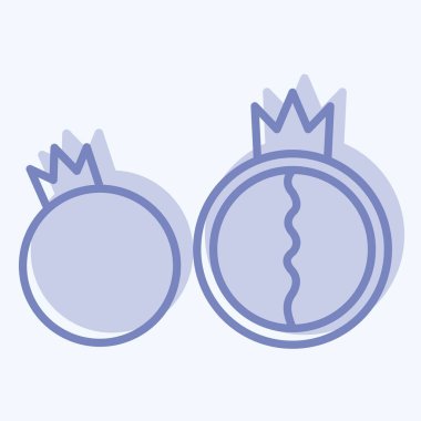 Simge Powegranate. Doğal Organik Kozmetik Sembolü ile ilgili. İki ton stili. dizayn edilebilir