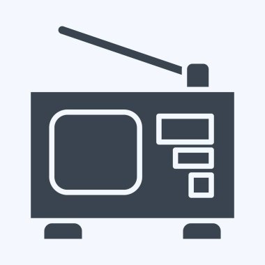 Simge Radyosu. Enstrümanlar sembolüyle ilgili. Kabartma tarzı. dizayn edilebilir