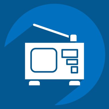 Simge Radyosu. Enstrümanlar sembolüyle ilgili. Uzun gölge tarzı. dizayn edilebilir