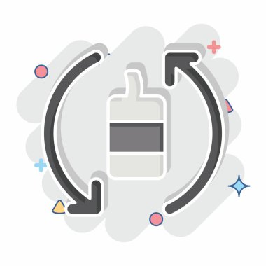 Simge Geri Dönüşümü Malzemesi. Geri dönüşüm sembolüyle ilgili. Çizgi roman. dizayn edilebilir