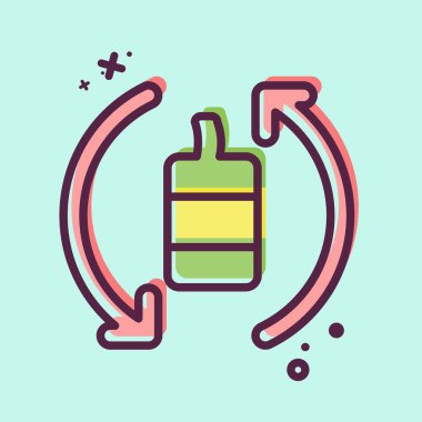 Simge Geri Dönüşümü Malzemesi. Geri dönüşüm sembolüyle ilgili. MBE tarzı. dizayn edilebilir