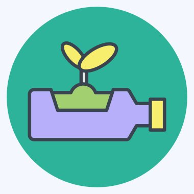 Simge Geri Dönüşümlü Şişe. Geri dönüşüm sembolüyle ilgili. renk arkadaşı stili. dizayn edilebilir