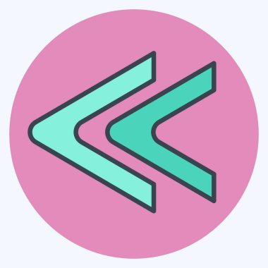 Simge geri sar. İşletme sembolüyle ilgili. renk arkadaşı stili. dizayn edilebilir