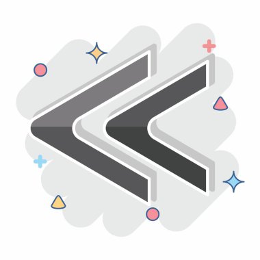 Simge geri sar. İşletme sembolüyle ilgili. Çizgi roman. dizayn edilebilir