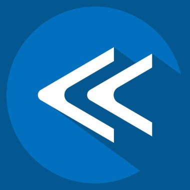 Simge geri sar. İşletme sembolüyle ilgili. Uzun gölge tarzı. dizayn edilebilir