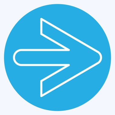 Simge Sağ Ok. İşletme sembolüyle ilgili. Mavi gözlü. dizayn edilebilir