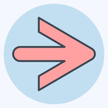 Simge Sağ Ok. İşletme sembolüyle ilgili. renk arkadaşı stili. dizayn edilebilir