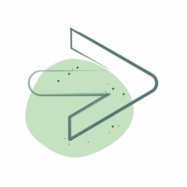 Simge Sağ Ok. İşletme sembolüyle ilgili. Renkli Leke Biçimi. dizayn edilebilir