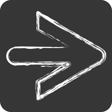 Simge Sağ Ok. İşletme sembolüyle ilgili. Tebeşir stili. dizayn edilebilir