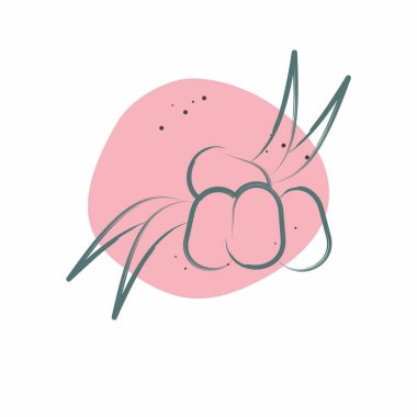 Simge Denizi Buckthorn. Doğal Organik Kozmetik Sembolü ile ilgili. Renkli Leke Biçimi. dizayn edilebilir