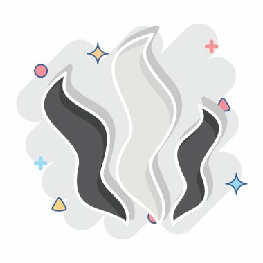 Simge Yosun. Doğal Organik Kozmetik Sembolü ile ilgili. Çizgi roman. dizayn edilebilir