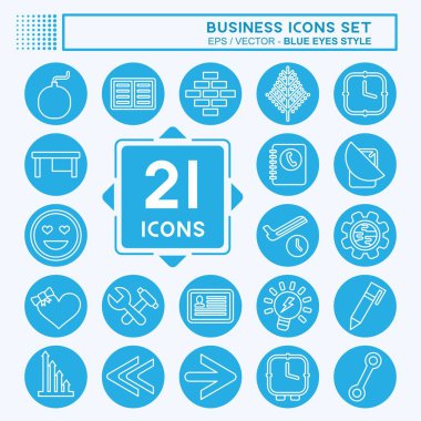 Simge kümesi işi. Eğitim sembolüyle ilgili. Mavi gözlü. dizayn edilebilir