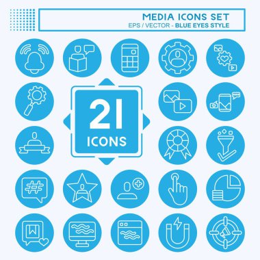 Simge Ayarlama Ortamı. Eğitim sembolüyle ilgili. Mavi gözlü. dizayn edilebilir