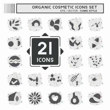 Simge Doğal Organik Kozmetik. Eğitim sembolüyle ilgili. Çizgi roman. dizayn edilebilir