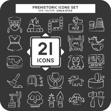 Tarih Öncesi Simge Ayarları. Eğitim sembolüyle ilgili. Tebeşir stili. dizayn edilebilir