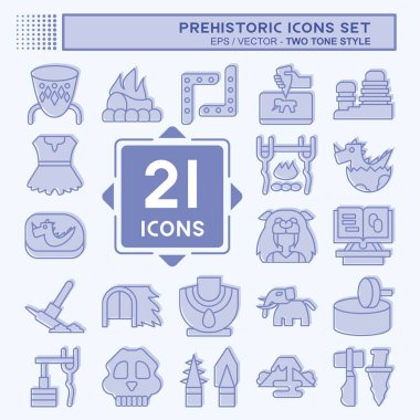 Tarih Öncesi Simge Ayarları. Eğitim sembolüyle ilgili. İki ton stili. dizayn edilebilir