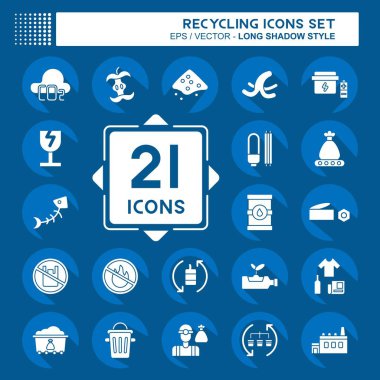 Simge Geri Dönüşümü Ayarla. Eğitim sembolüyle ilgili. Uzun gölge tarzı. dizayn edilebilir