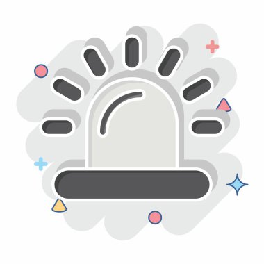 Icon Siren. Polis sembolüyle ilgili. Çizgi roman. dizayn edilebilir